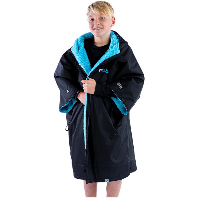 2026 Dryrobe Junior Advance Short Sleeve Changing Robe V3KSS - Black / Blue
